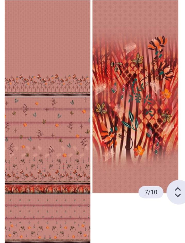 Women's Premium 3-Piece Unstitched Printed Lawn Suit & Digital Dupatta SAPPHIRE