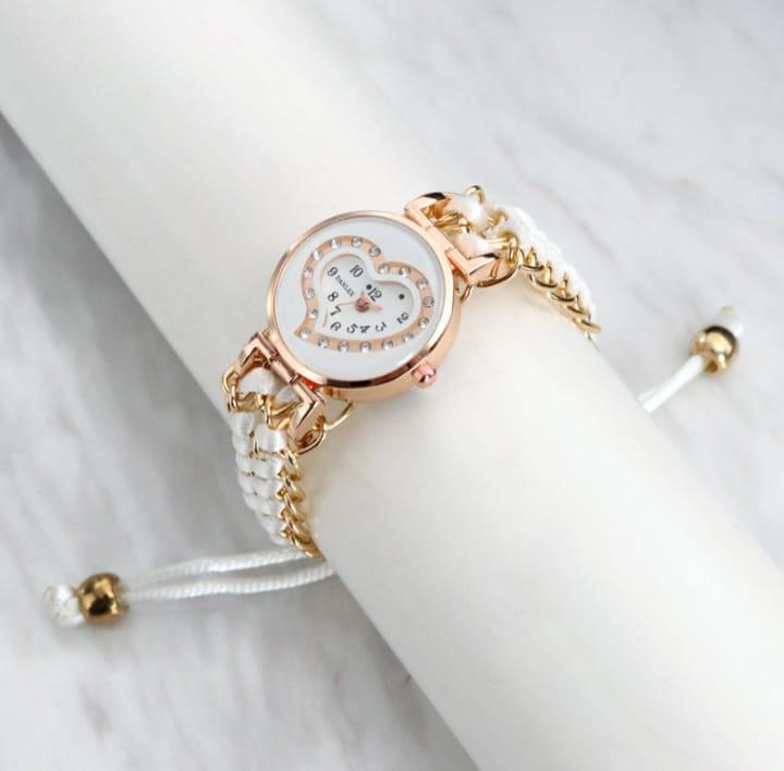 STYLISH WOMEN'S QUARTZ HEART WATCH WITH CHAIN STRAP-1PC
