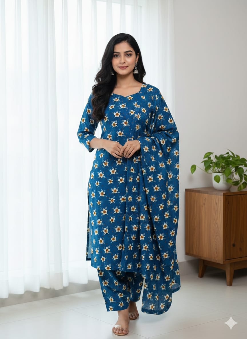 Women’s Polo Cotton Printed Suit - Breathable Summer 2-Piece Outfit